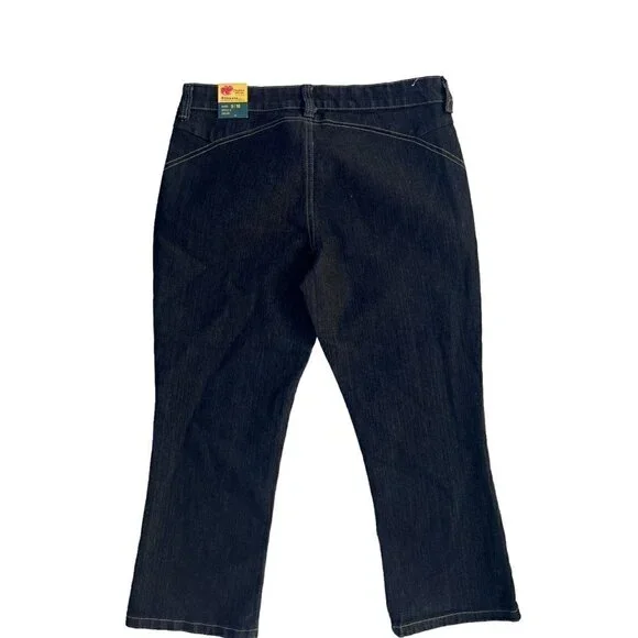 City Girl Ladies Black Denim Cropped Capri Jeans - Picture 2 of 14